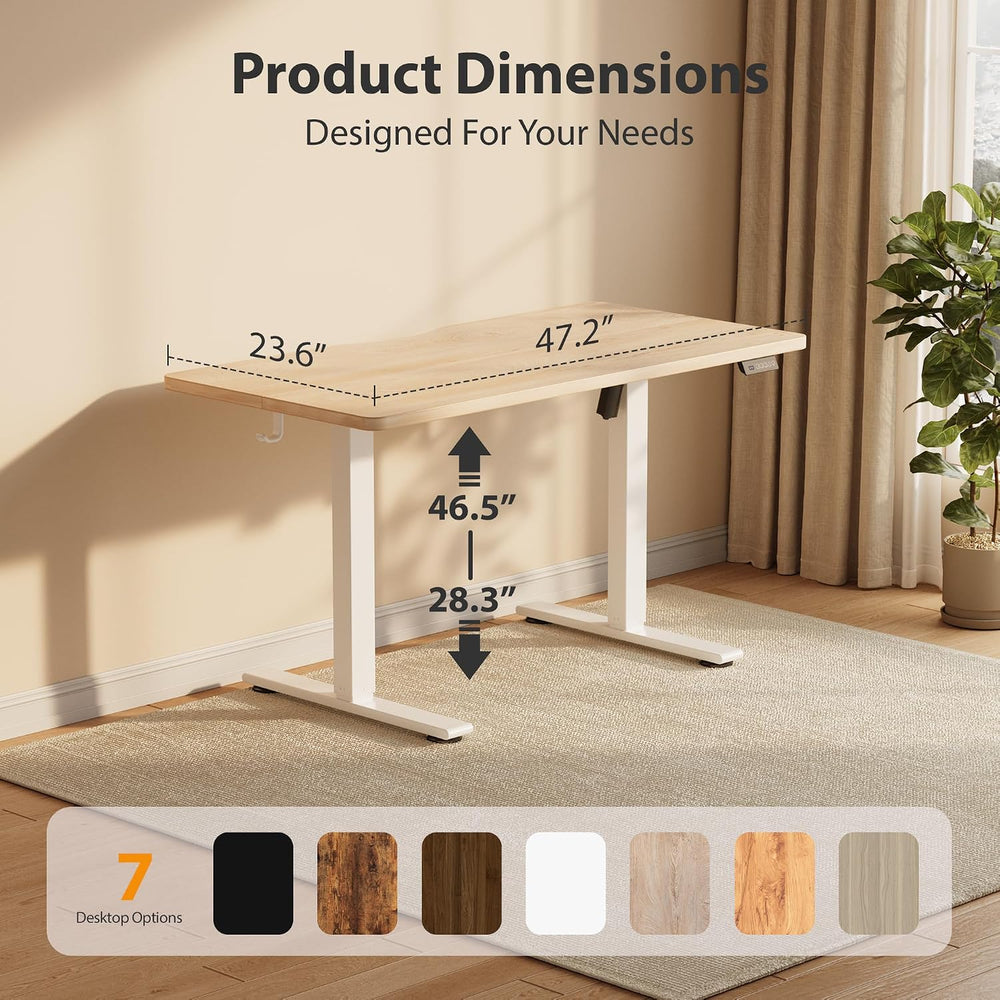 Cubiker Standing Desk, 48x24 Inches Sit Stand Home Office Desk, Electric Stan...