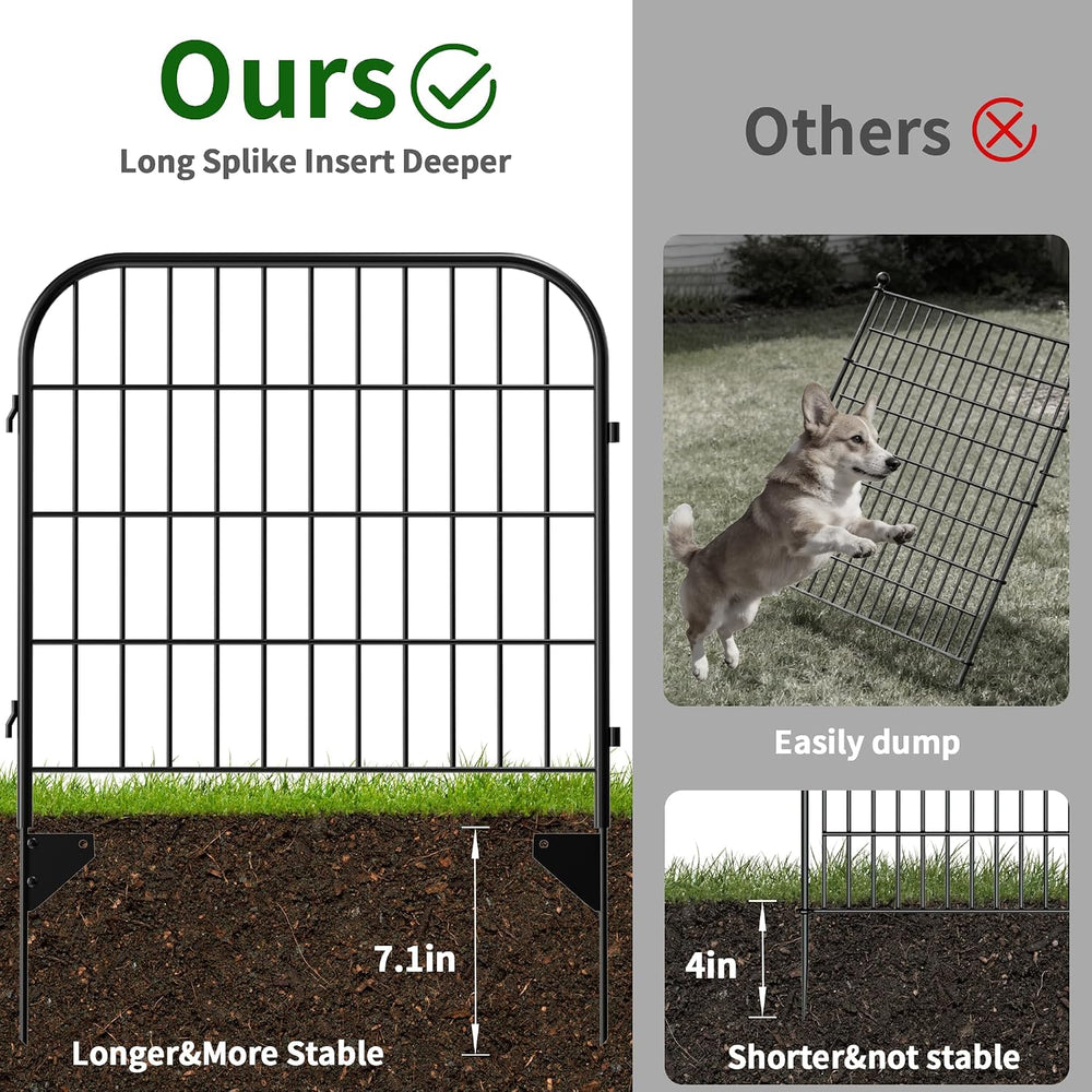 AMAGABELI 10 Panels 24 in(H) X 22 ft(L) Decorative Garden Fence Gate,No Dig D...
