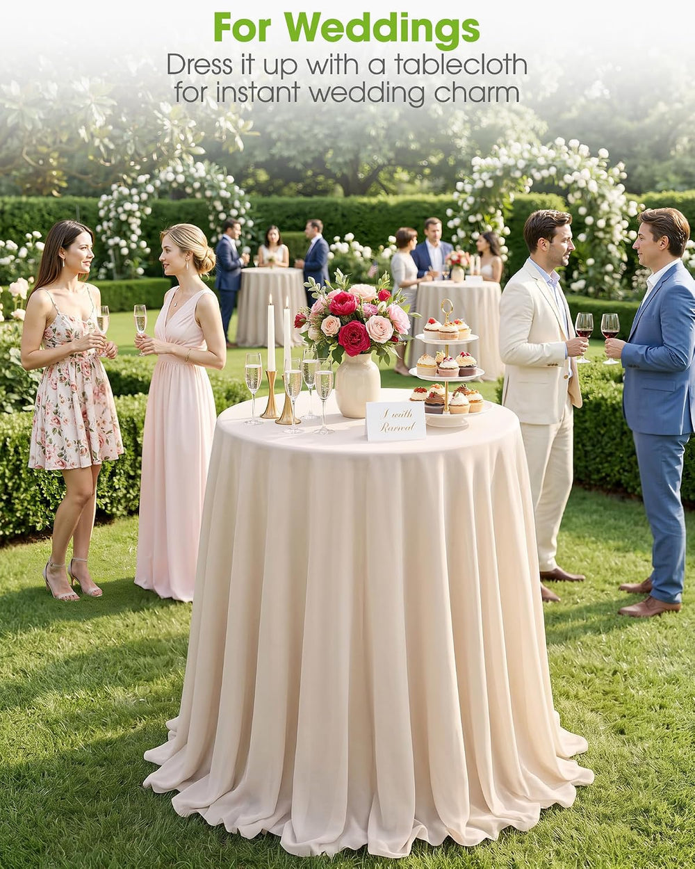 Pureegg Round Cocktail Table - High Top Bar Table 32" x 43.3", 1PCS