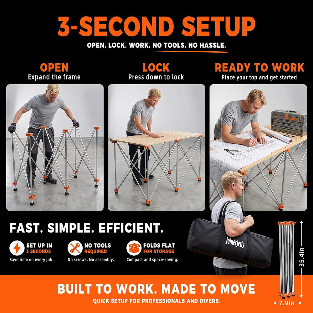 30" Tall Portable Folding Centipede Workbench 2x4 FT