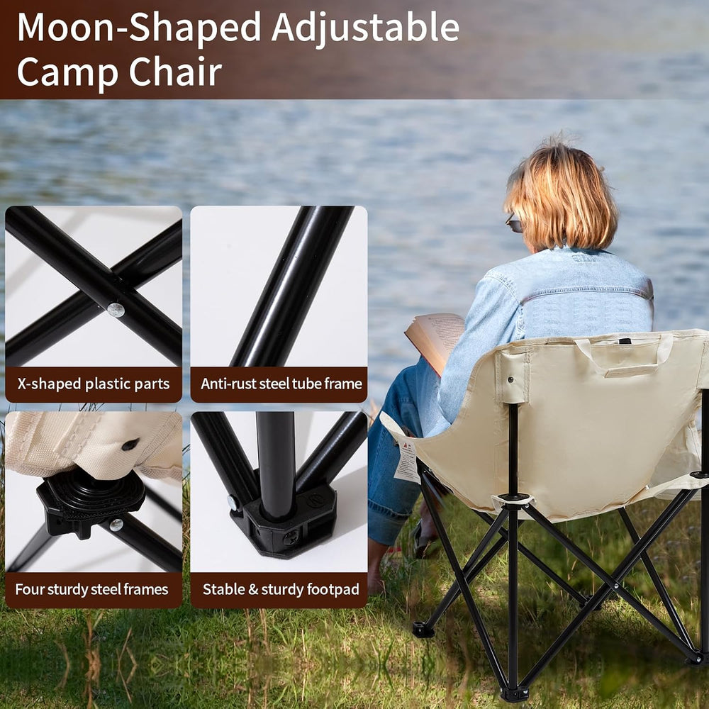 SHANQUAN 2 Pack Folding Camping Chair, Compact Camp Chair,Outdoor Lawn Portab...