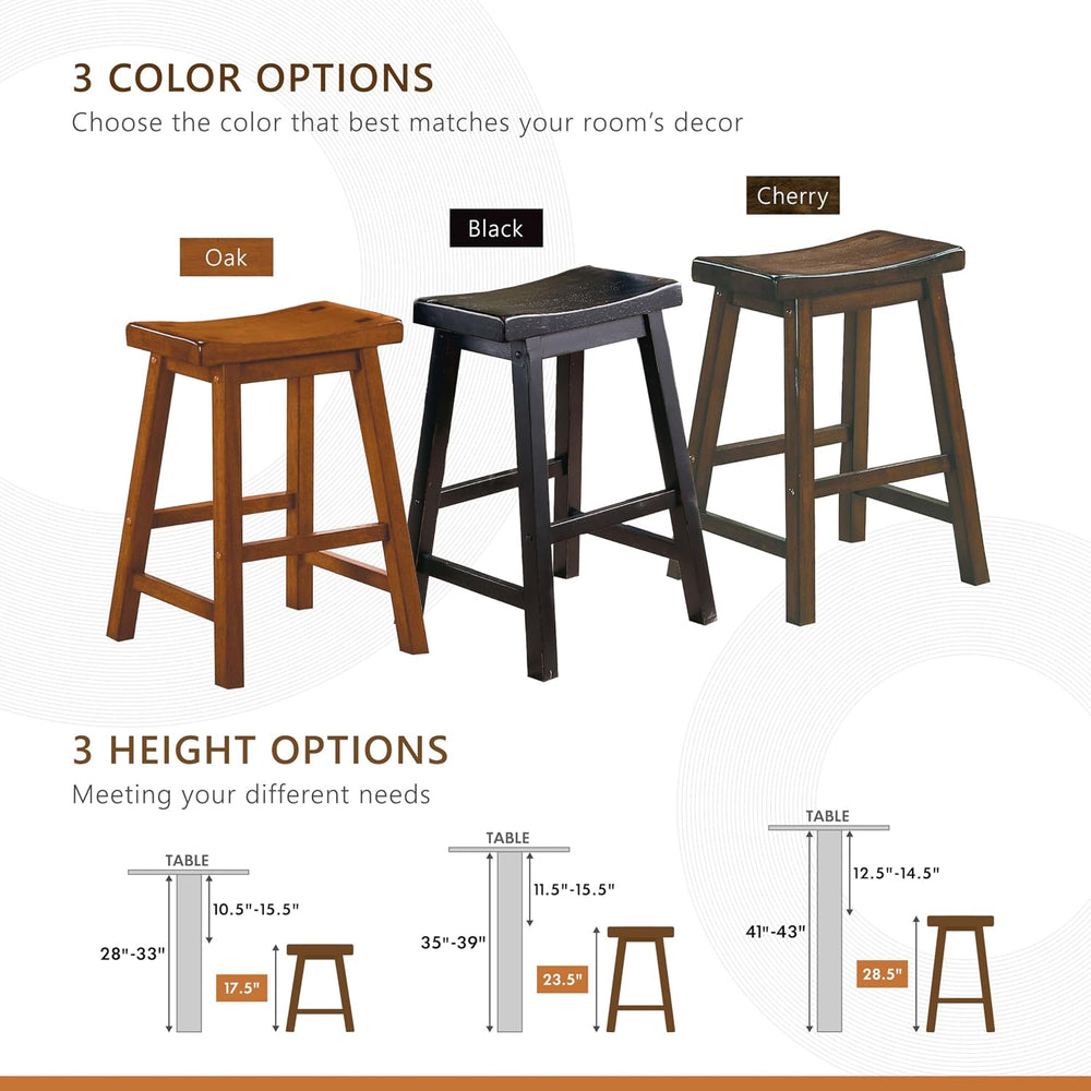 Homelegance Saddleback 24-Inch Height Barstool, Cherry, Set of 2