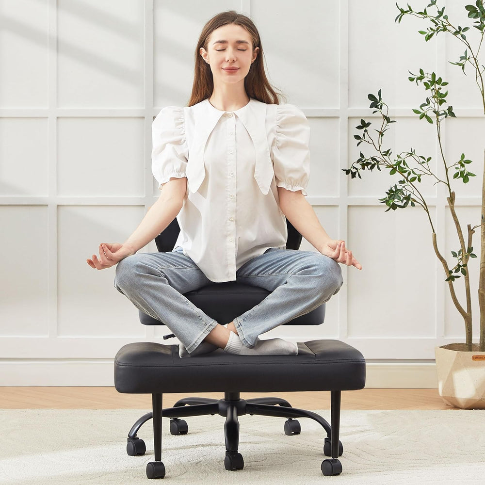 Criss Cross Legged Office Chair with Wheels,Swivel Meditation Chair for ADHD,...