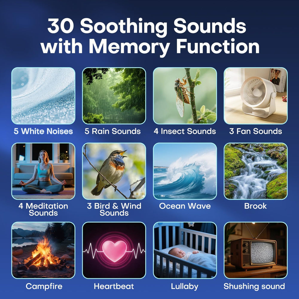 Sound Machine Light Projector, 30 Sleep Sounds for Adult, Bluetooth Speaker