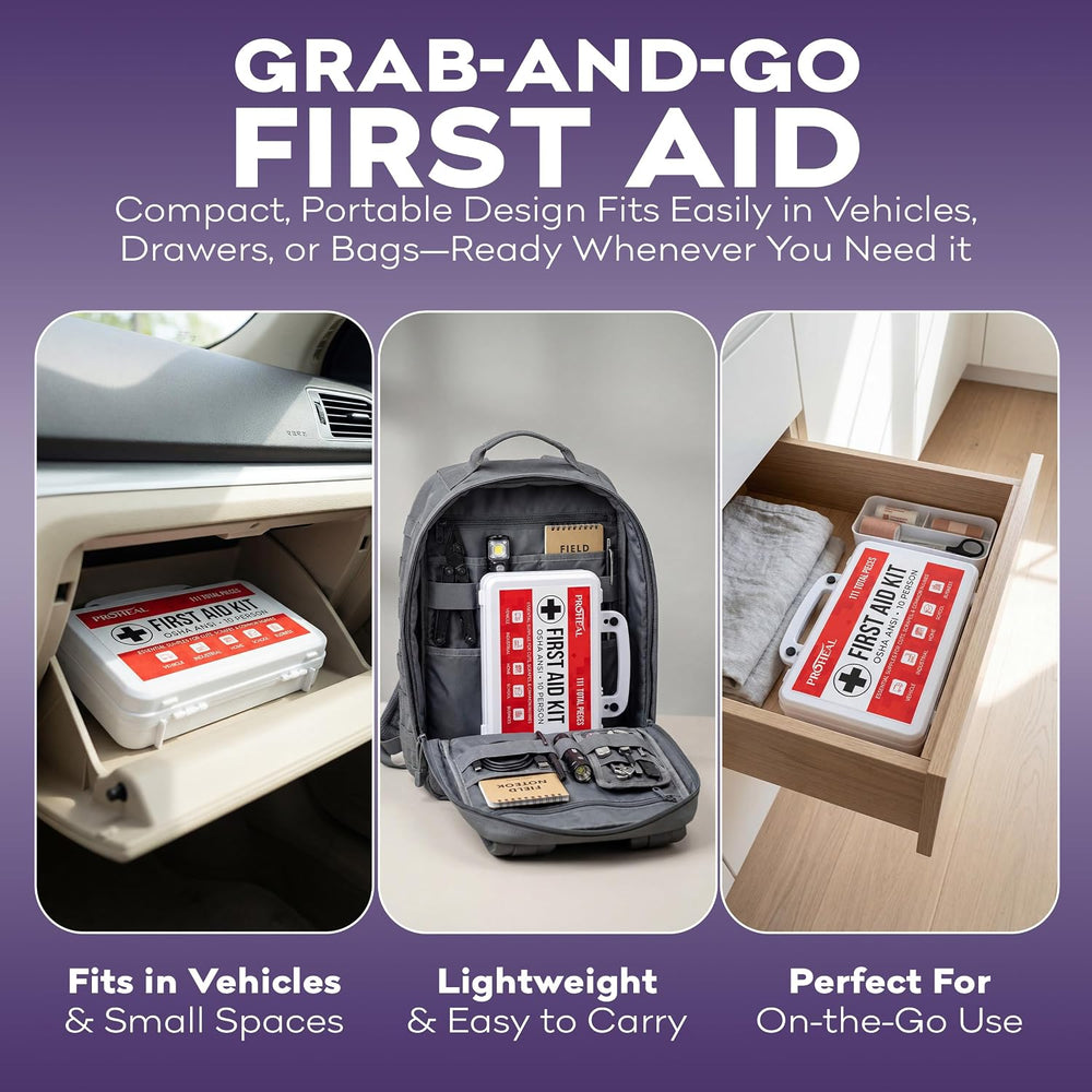 OSHA Compliant First Aid Kit for Car, Home & Business - 10 Person, Type I...