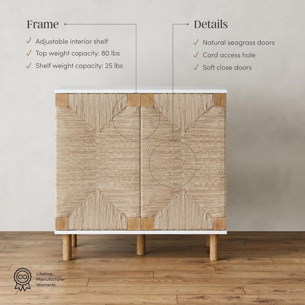 Nathan James Beacon Accent Buffet Sideboard Storage Cabinet with Adjustable I...