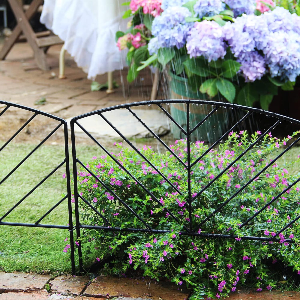 5Pack Decorative Fence 17in x 7.9ft Garden Metal Fence Rustproof Outdoor Land...
