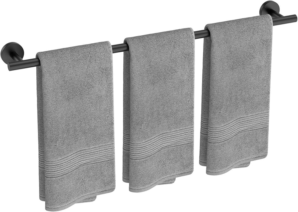USHOWER Matte Black Bath Towel Bar, 30-Inch Towel Racks for Bathroom