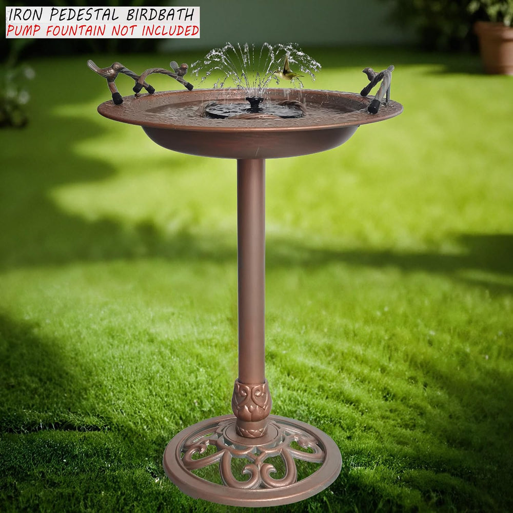 BSTGIFTS Metal Bird Bath - Iron Birdbath 28.5" H, Bird Bath for Water Fo...
