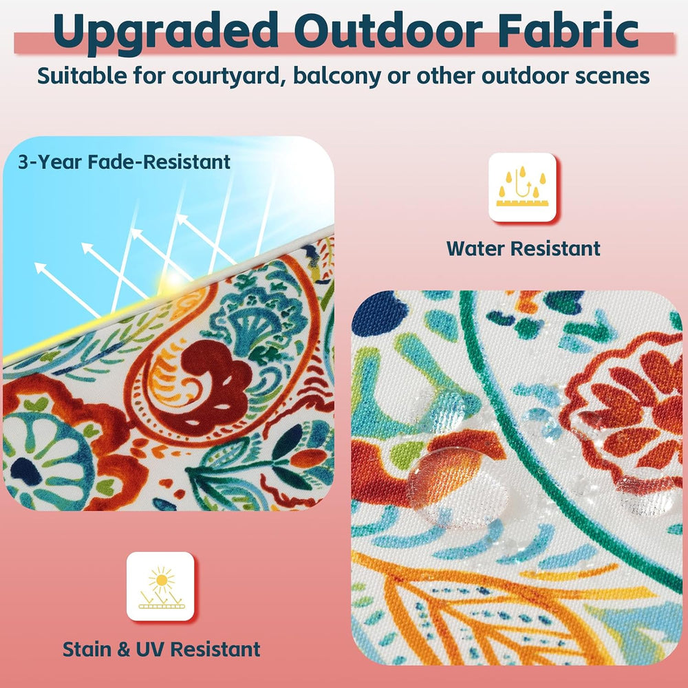 COZYVIDA Outdoor Chair Cushions 20"x20"x3.1",Set of 4,Boho Pai...
