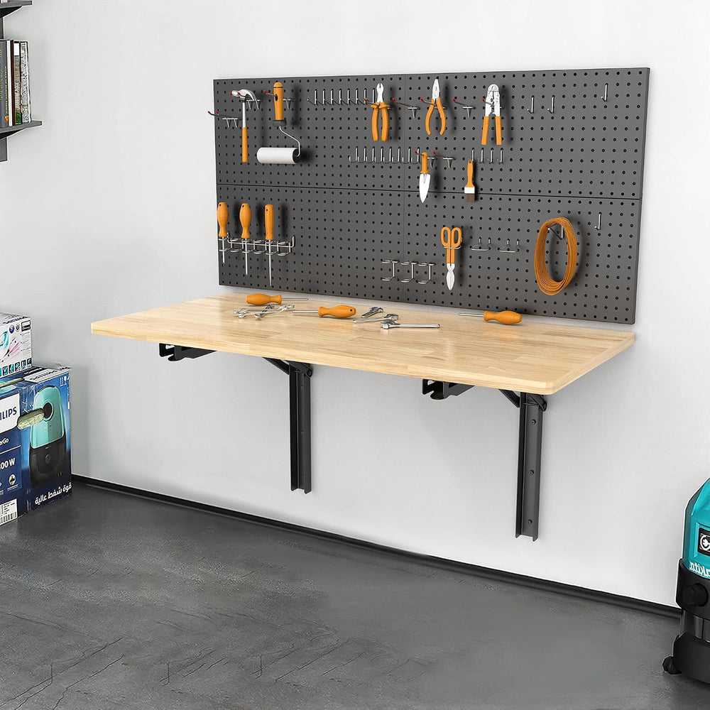 Ultrawall Wall Mounted Folding Workbench, Heavy Duty Foldable Work Table