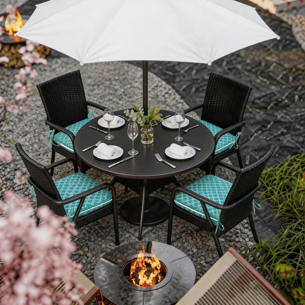 COZYVIDA Outdoor Chair Cushions Set of 4, 20"x20" Square Seat Pads ...