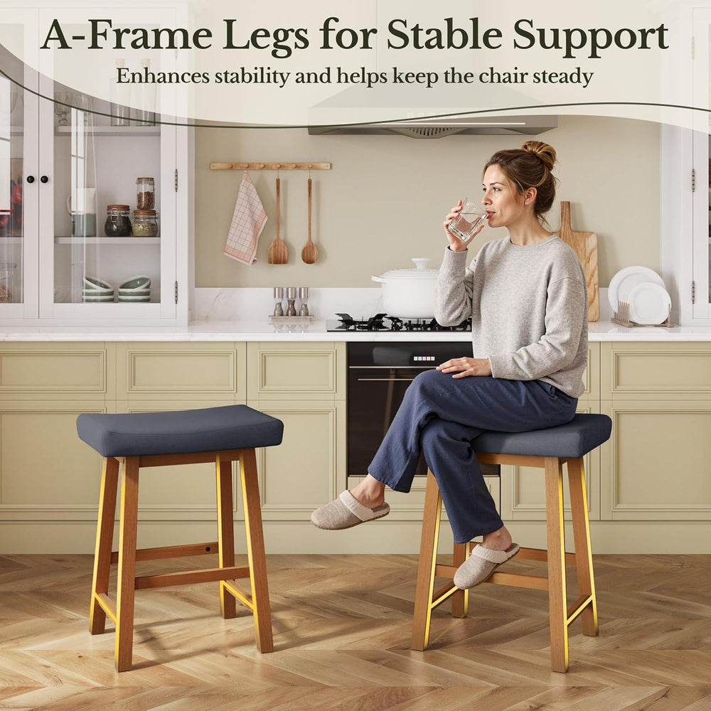 Yaheetech 24 Inch Counter Height Bar Stools Set of 2 Backless