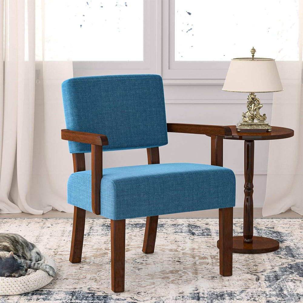 FAGAGA Accent Chair with Solid Wood Frame,Arm Chairs with Soft Seat