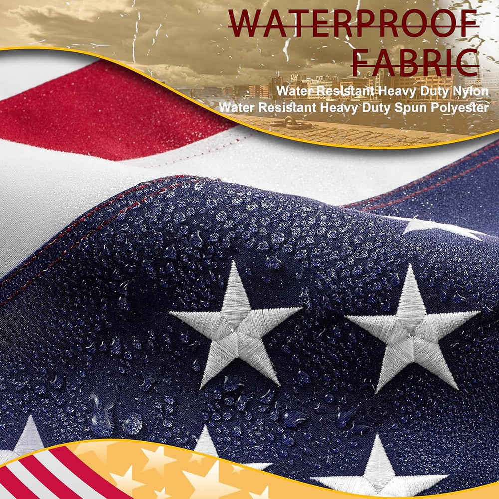 American Flag 4x6ft Outdoor, TearProof High Wind Spun Polyester US Flags