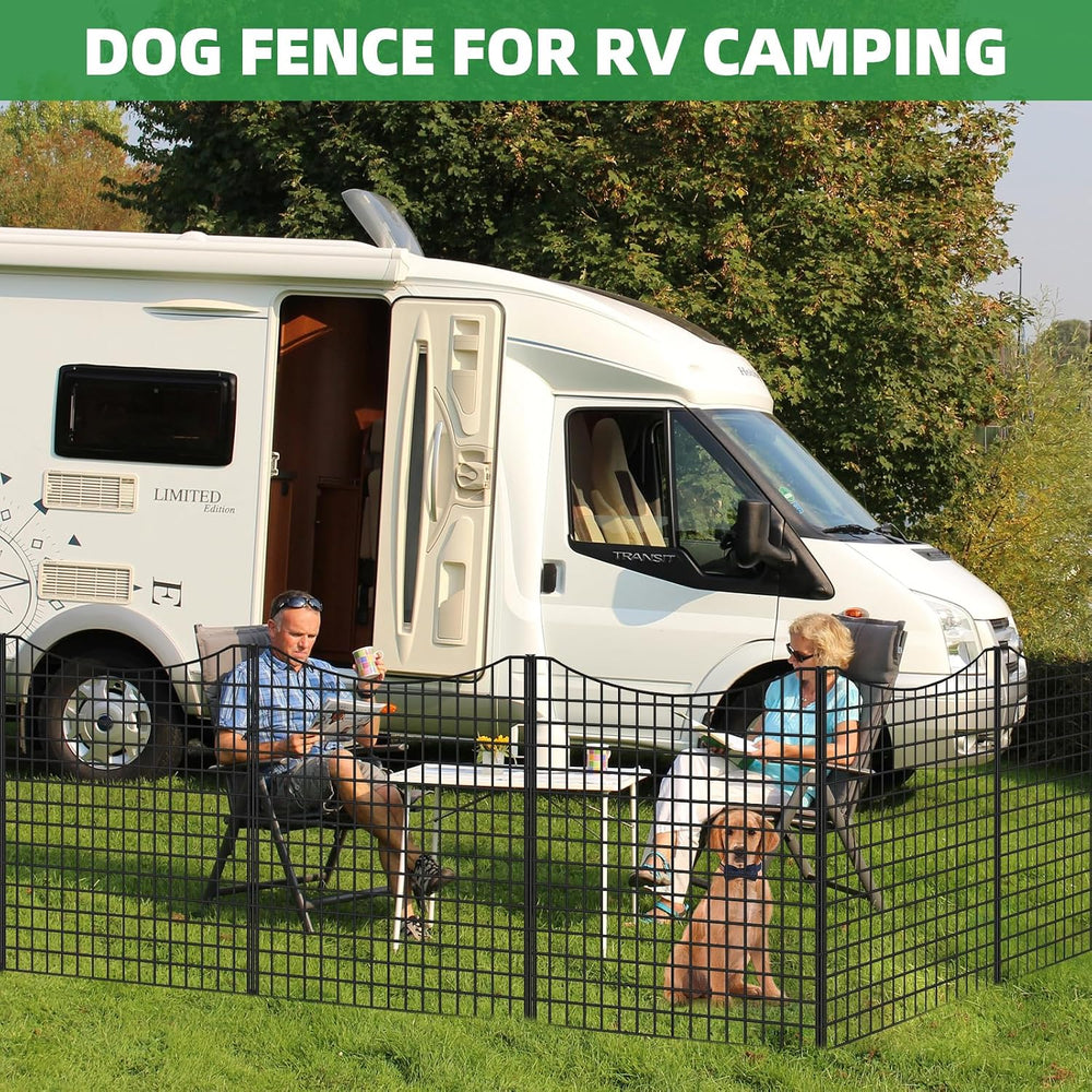 12 Panels Garden Fence Animal Barrier, 33 in(H) X 26 ft(L) Dog Fence Outdoor ...