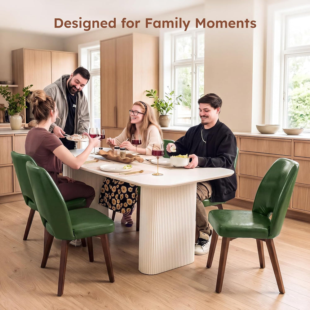 Dining Chairs Set of 4, Upholstered Kitchen Chairs, Dark Green