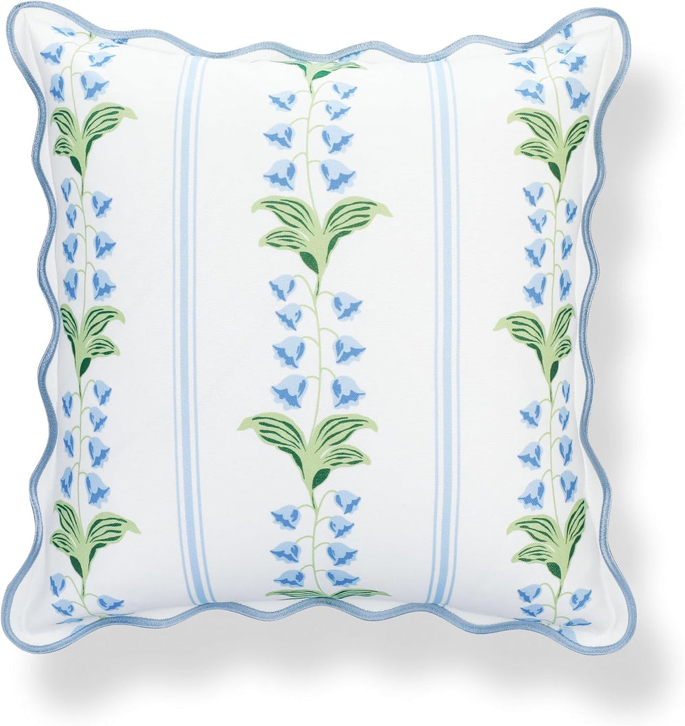 Hofdeco Premium Grandmillennial Coastal Hampton Patio Indoor Outdoor Throw Pi...