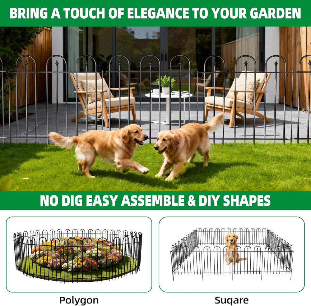 Garden Fence Animal Barrier - 10 Panels, 32 in(H) x 24 ft(L) No Dig Garden Fe...