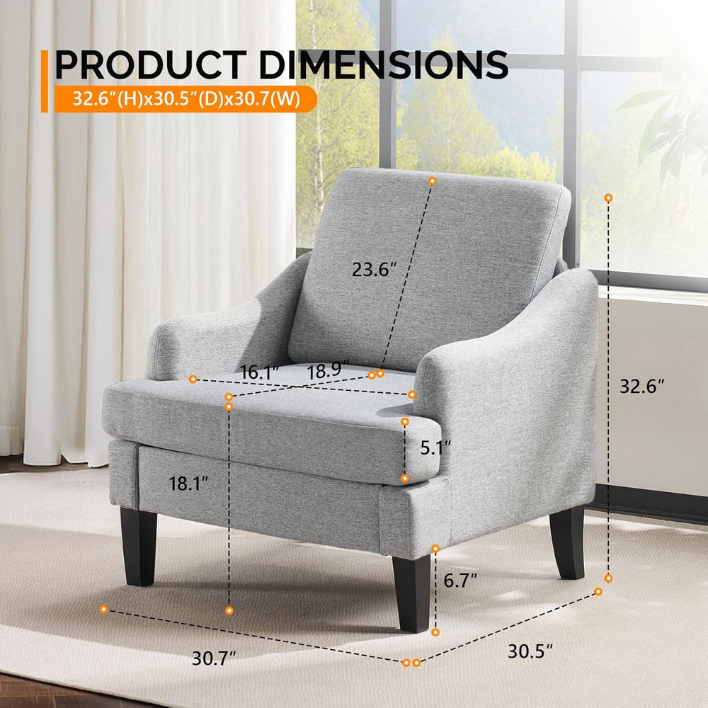 VINGLI Accent Chairs Set of 2, Modern Small Compact Upholstered Armchair