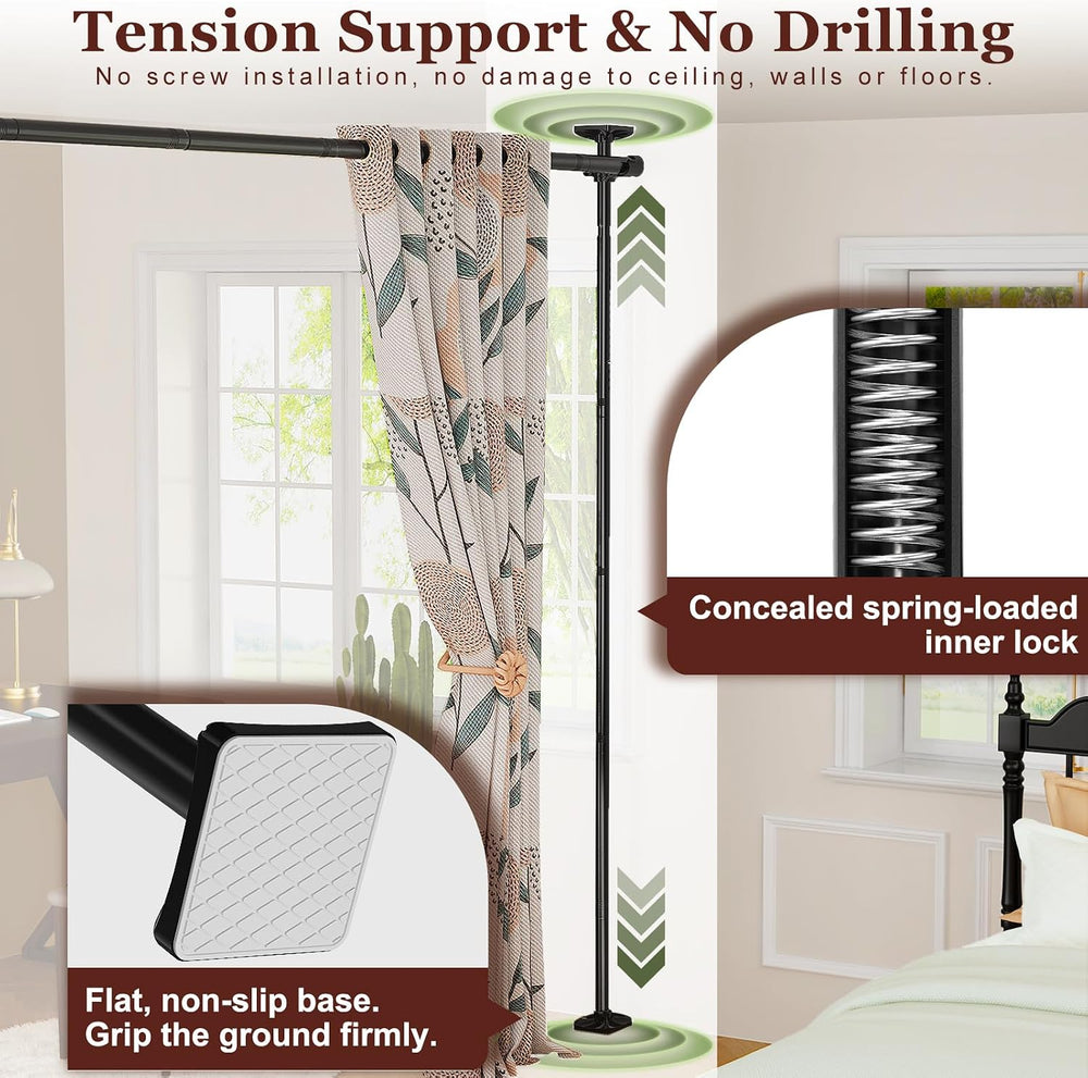 Goovilla Room Divider for Room Separation, 4-10ft(H) 28-70inch(W), Black