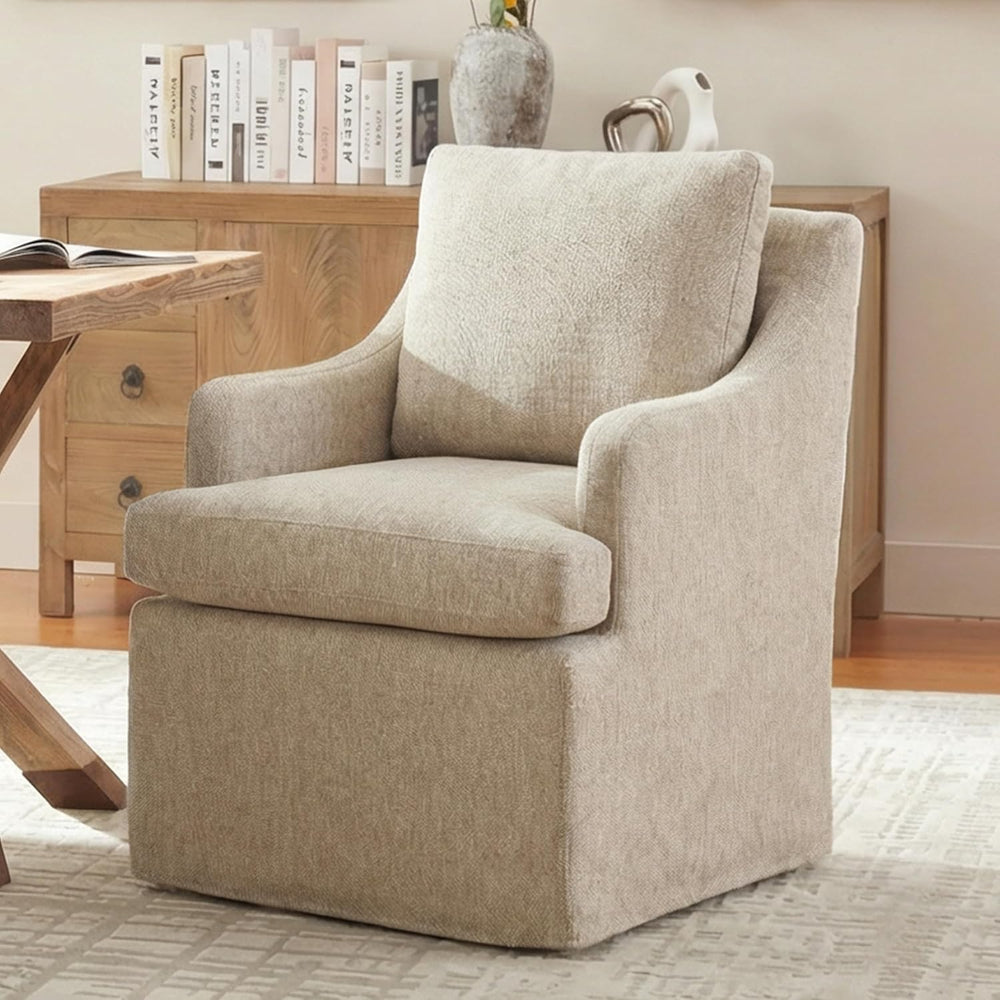 VKNOW Upholstered Dining Chairs Set of 4, Dining Room Chairs with Casters