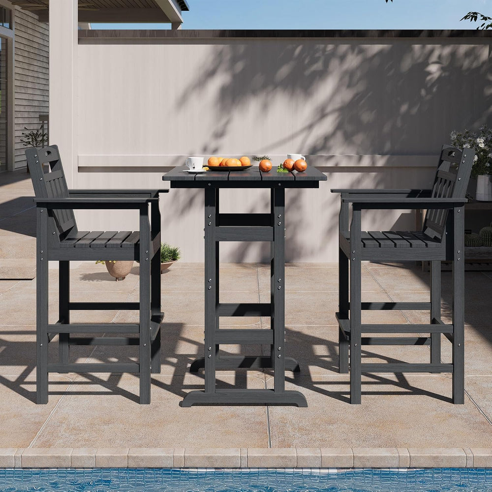 LAUSAINT HOME 3 Pieces Outdoor Patio Furmiture Set, All-Weather HDPE Height T...