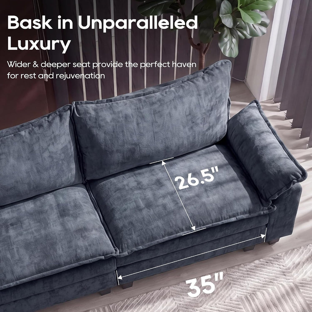 URRED Oversized Modular Sectional Sofa,Blue:122" U Shaped