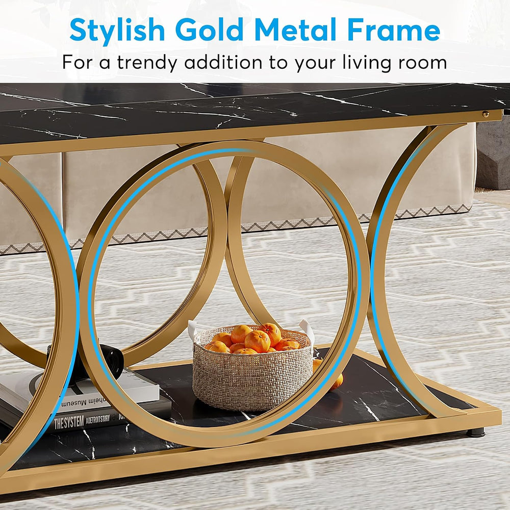 Tribesigns Rectangle Coffee Table, 47.24-inch Modern Coffee Tables for Living...