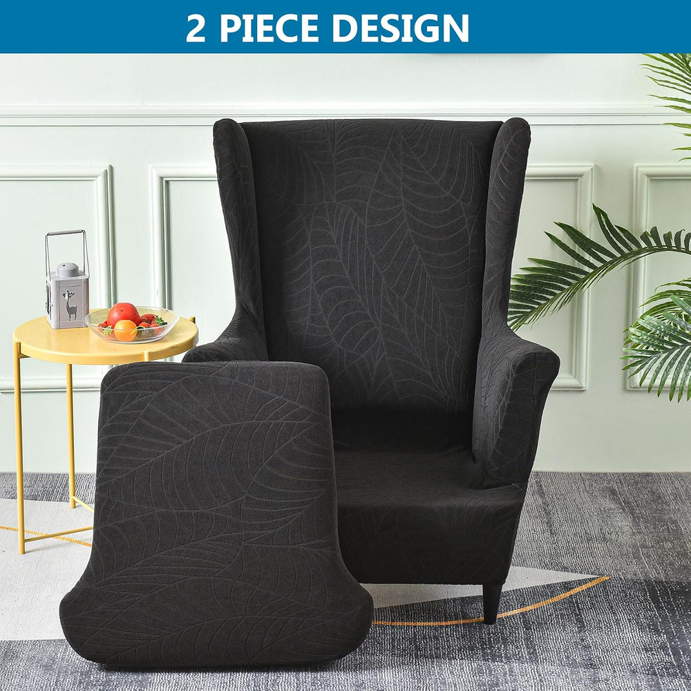 HZDHCLH Waterproof Wingback Chair Slipcovers 2 Piece,Stretch Spandex Wing Cha...