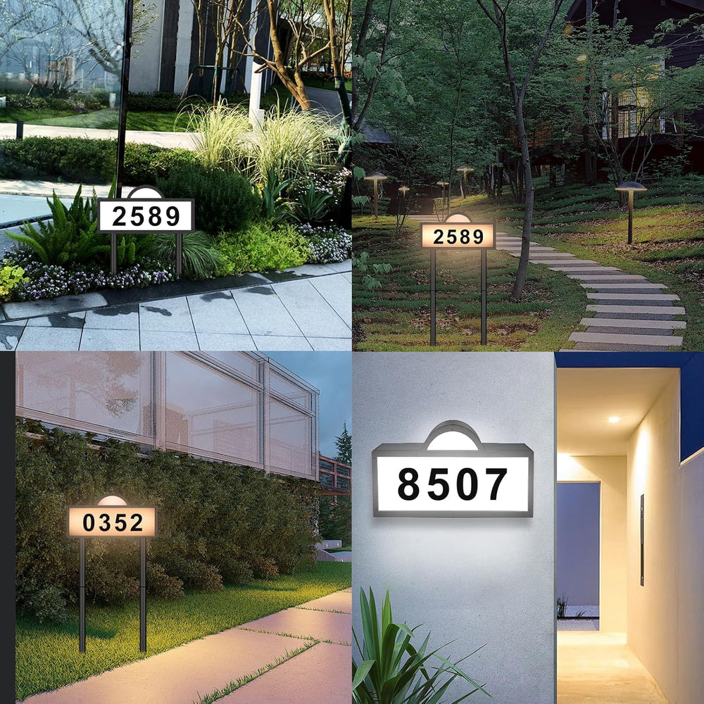 LED Solar Address Sign, Address Numbers for Yard with 2 Colors