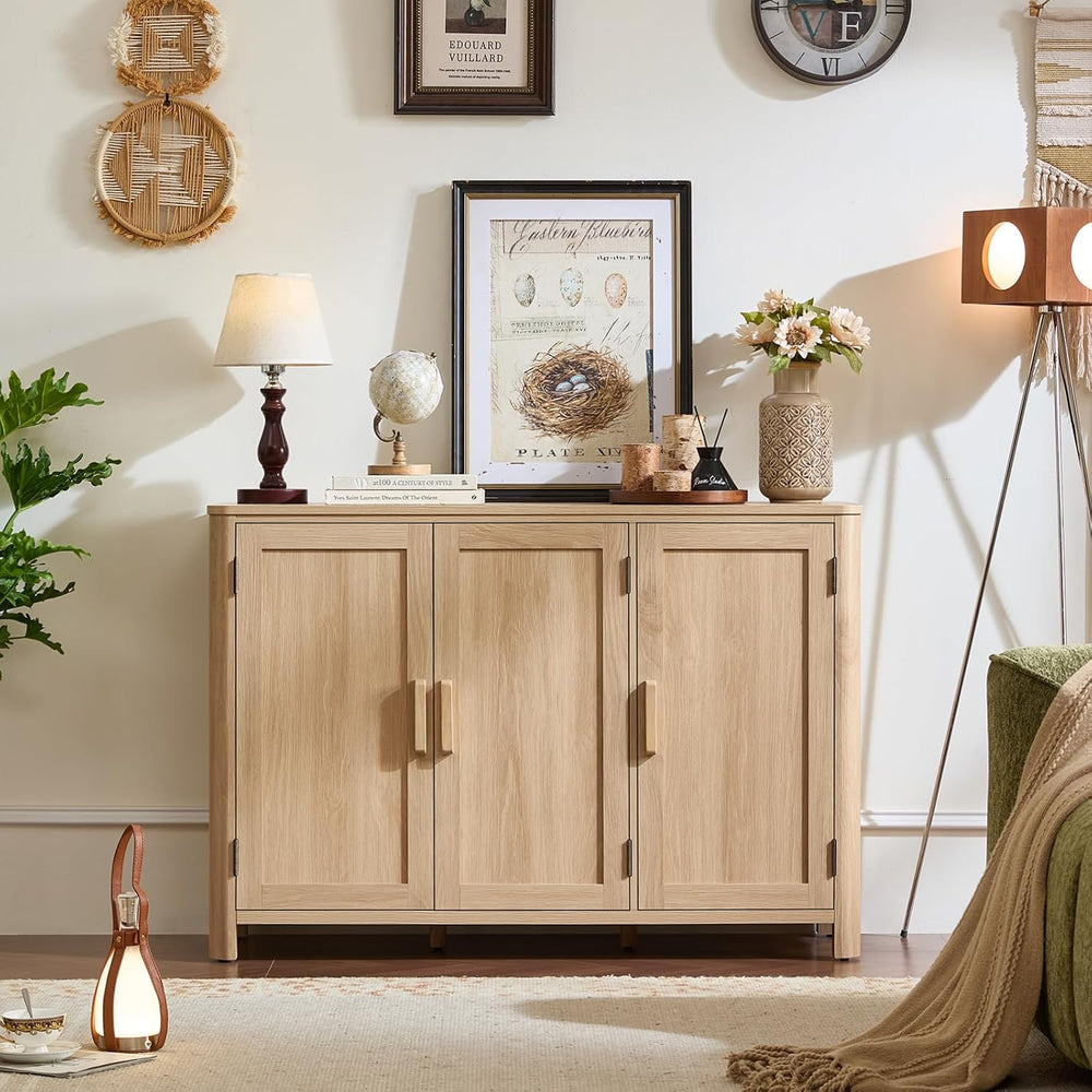 Joaxswe Sideboard Buffet Cabinet with Storage, 46" Arc-Shaped Credenza