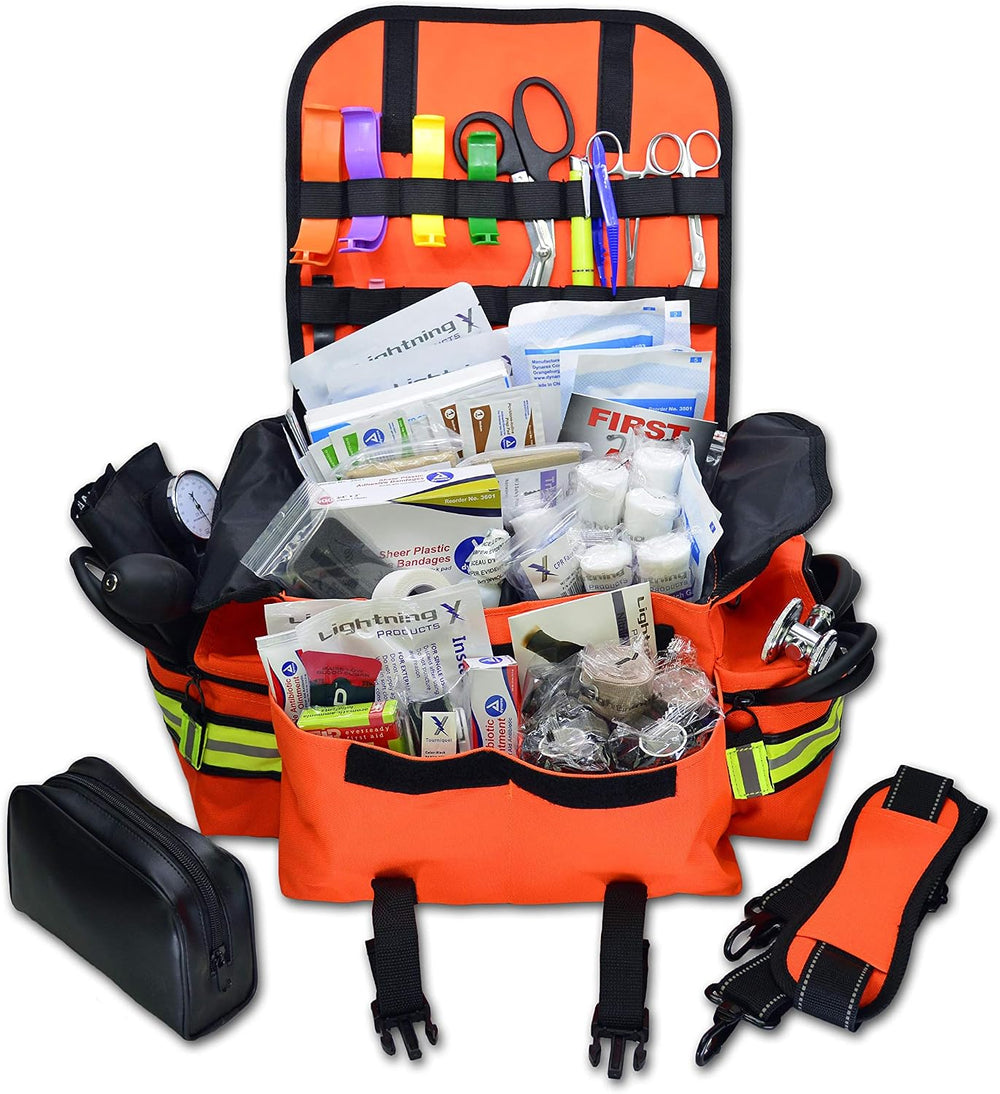 Lightning X Small First Responder EMT EMS Trauma Bag Stocked First Aid Fill K...