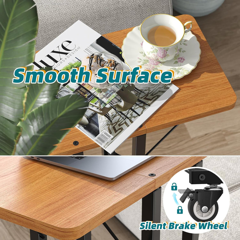 Simple Trending C Shaped End Table, Folding TV Tray Couch Side Table for Sofa...