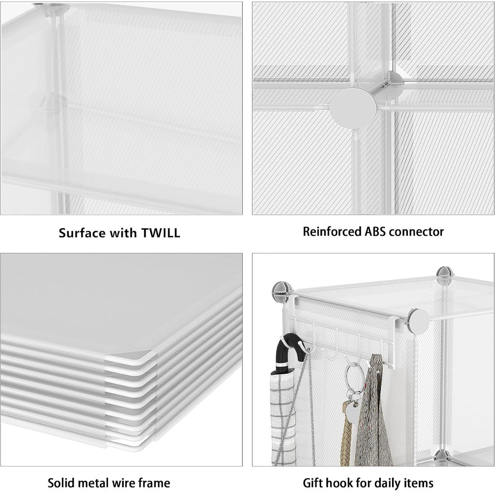 AWTATOS Cube Storage Organizer, Closet Organizers, 6 Cube Shelf, Clear