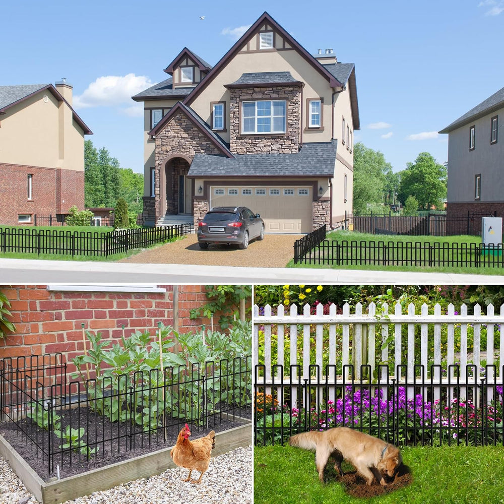 26 Panels No Dig Animal Barrier Fence, 13in(H) x 37ft(L) Garden Edging Border...