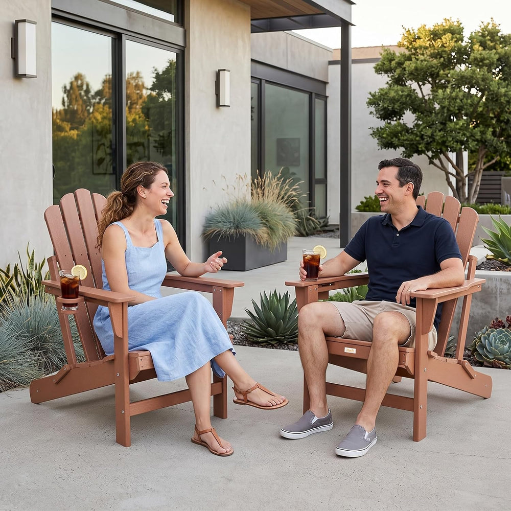 Oversized Folding Adirondack Chair, HDPE Fire Pit Chair Holds 400 LBS