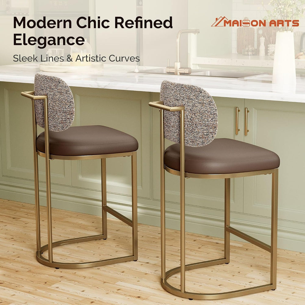 MAISON ARTS Counter Height Bar Stools, Bar Chair with Back, 1PC