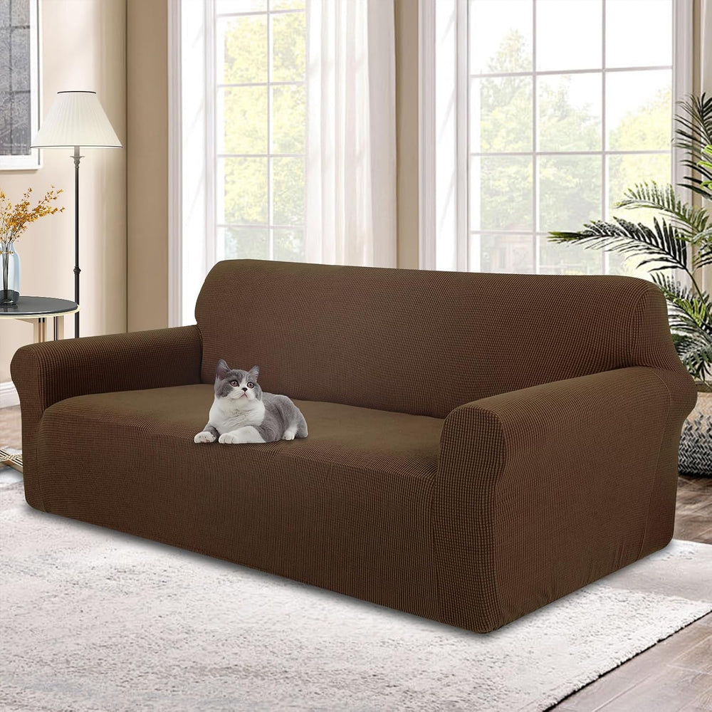 Stretch Oversized Sofa Couch Cover Washable Slipcover, Brown