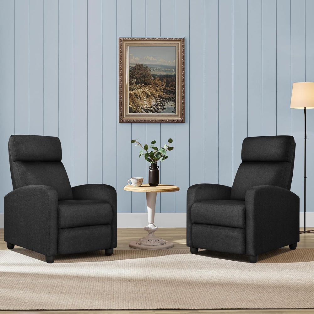 Yaheetech Recliner Chair with 3 Adjustable Angles Living Room Chairs Black