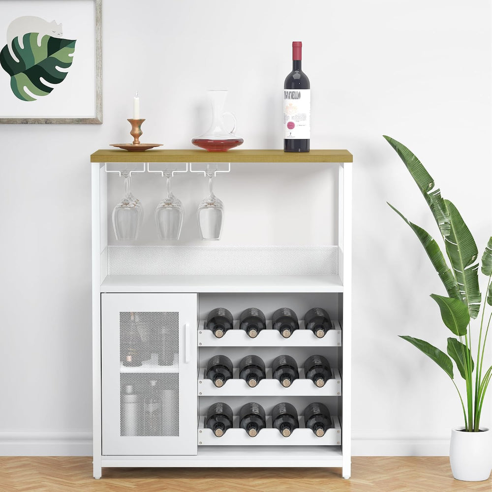 GAOMON Wine Bar Cabinet with Detachable Wine Rack, Bar Cabinet with Storage S...