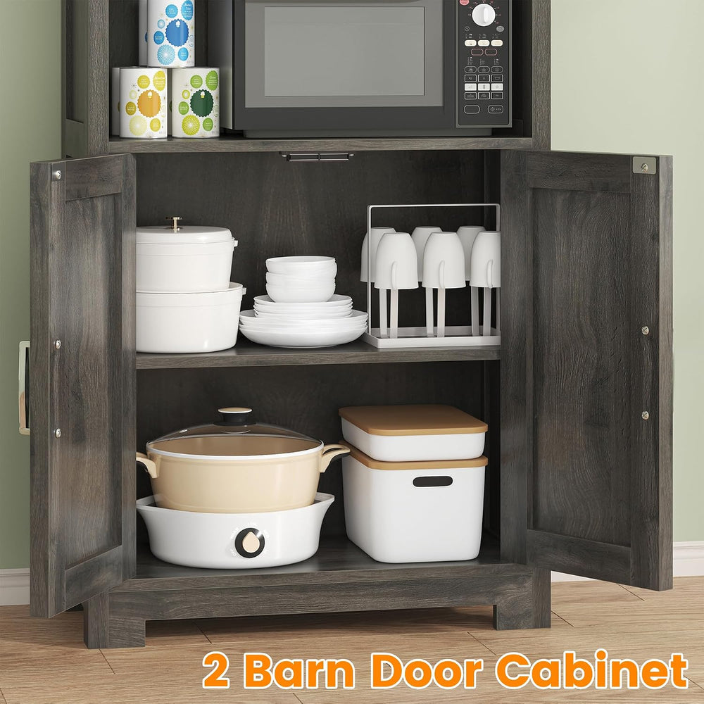 Saudism 55" Pantry Storage Cabinet with Drawers and Barn Doors