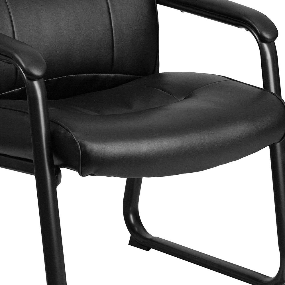 Flash Furniture Hercules LeatherSoft Reception Side Chair, Black