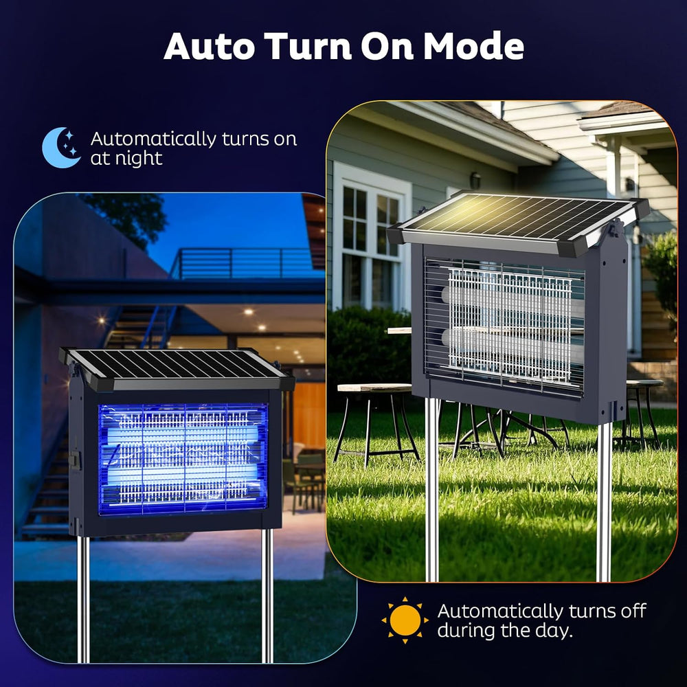 OnBeam Solar Bug Zapper Outdoor, 4500V Mosquito Zapper Fly Trap for Patio