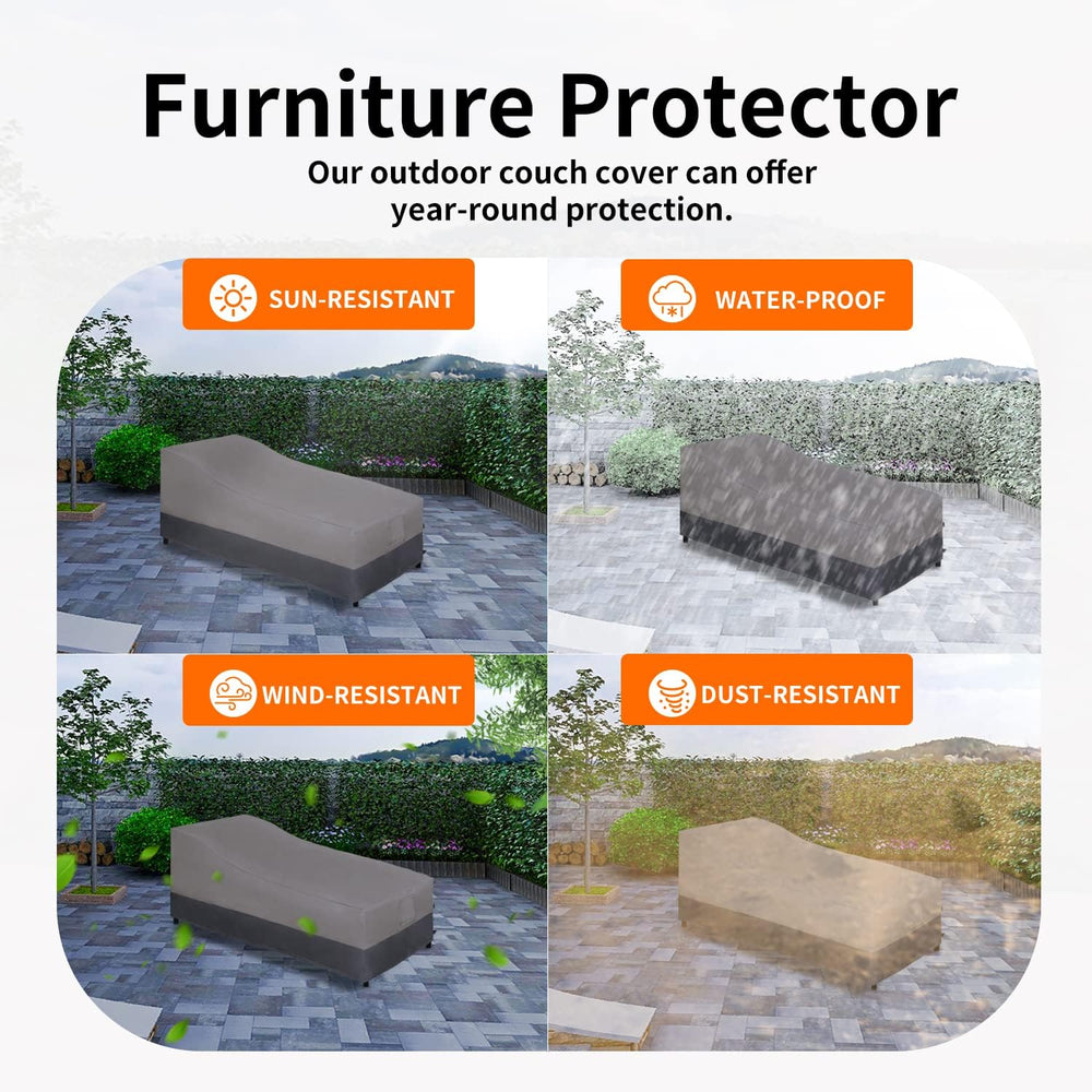 Easy-Going Heavy Duty Outdoor Chaise Lounge Cover, 2 Pack, Gray/Dark Gray