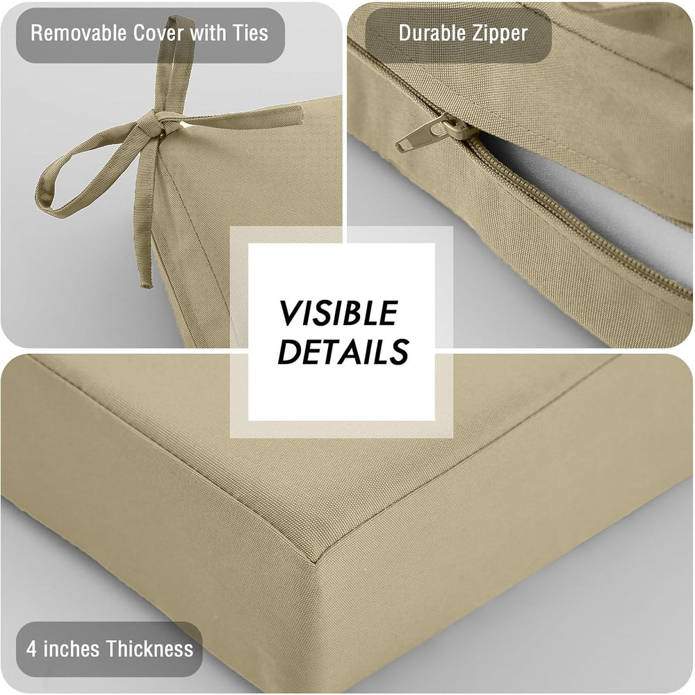 idee-home Outdoor Chair Cushions for Patio Furniture, Outdoor Seat Cushion