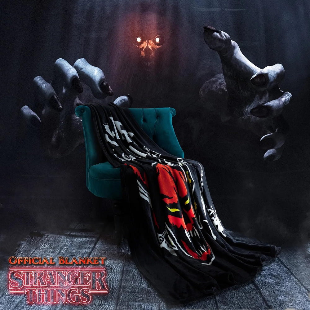 Stranger Things Blanket Throw Bedroom Accessories Fleece Blanket, Hellfire Cl...