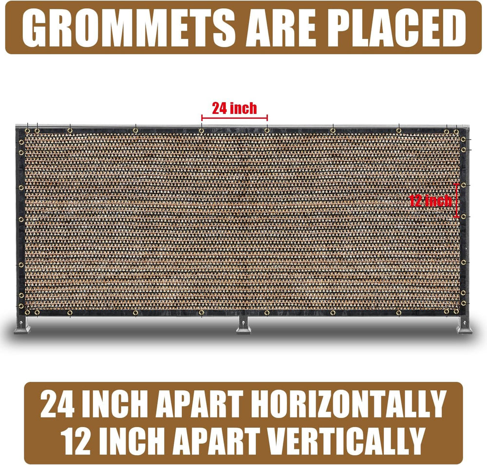 Brown 6FT X 50FT Outdoor Privacy Screen Fence & Mesh Shade Net Cover, Ide...