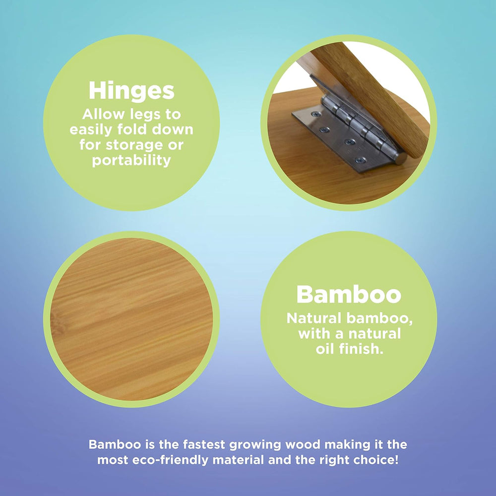 Bean Products Bamboo Folding Meditation Bench, Ergonomic Kneeling Stool