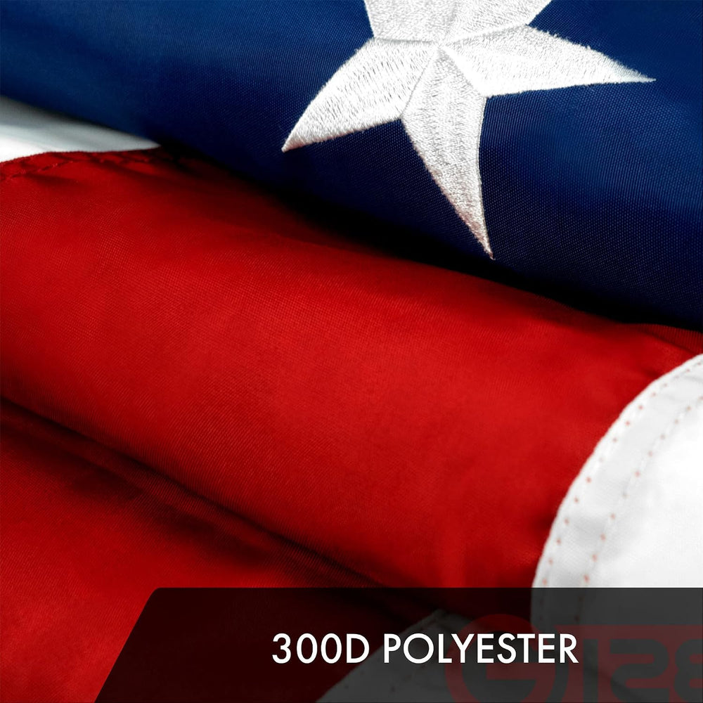 G128 American USA Flag | 10x15 Ft | ToughWeave Series Embroidered 300D Polyes...
